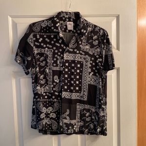 Men short sleeve bowling type shirt Zara M relaxed fit